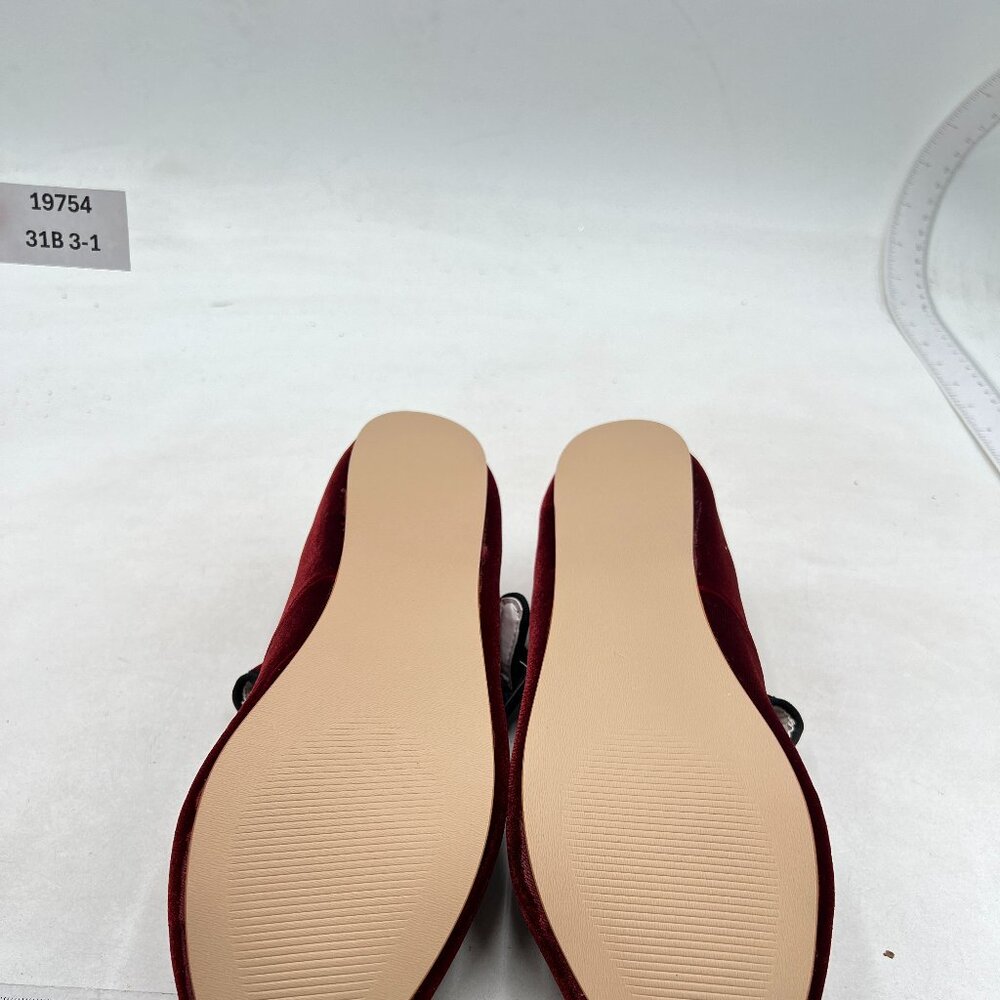 miss left Women Bowknot Ankle Strap Mary Jane Classic Closed Round Toe Flats Red - Picture 7 of 8